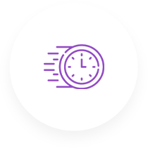 a clock in a white circle