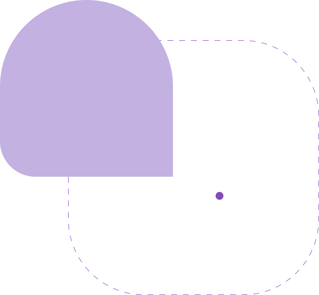 a purple shape and dot